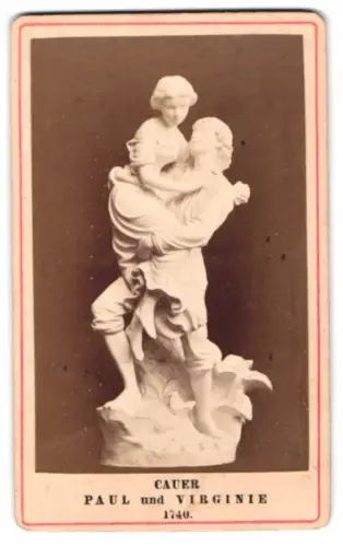 Fotografie Statue: Paul und Virginie, nach Cauer