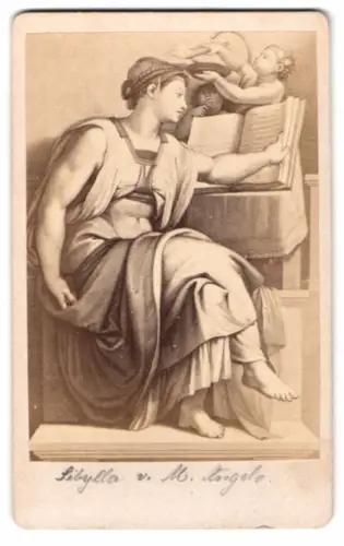 Fotografie Gemälde: Sibylla erithraea, nach M. Angelo