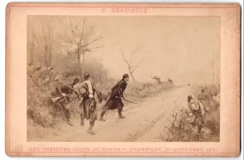 Fotografie Ad. Braun & Cie., Dornach, Gemälde: Les premiers coups de Canon-Champigny, nach E. Beaumetz