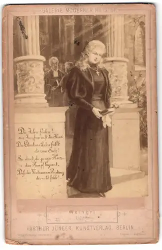 Fotografie Arthur Jünger, Berlin, Gemälde: junge Frau zu ihrer Kommunion