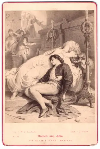 Fotografie J. Albert, München, Gemälde: Romeo und Julie, nach Kaulbach