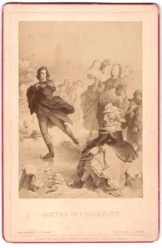 Fotografie Friedr. Bruckmann, München, der junge Goethe in Frankfurt bei Schlittschuh laufen