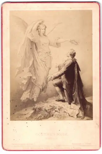 Fotografie Friedr. Bruckmann, München, Goethes Muse, Engel legt Goethe Rosenkranz an