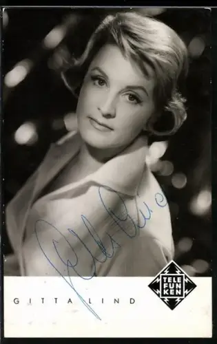 AK Musikerin Porträt Gitta Lind, Autograph