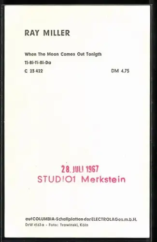 AK Musiker Ray Miller mit Tabakspfeife, Autograph