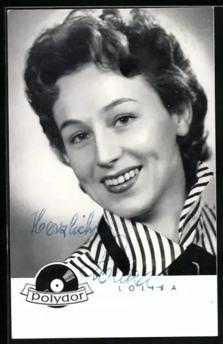 AK Sängerin Lolita im Portrait, Autograph