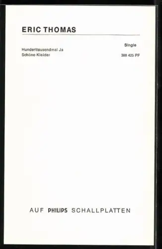 AK Musiker Eric Thomas, Porträt, Autograph