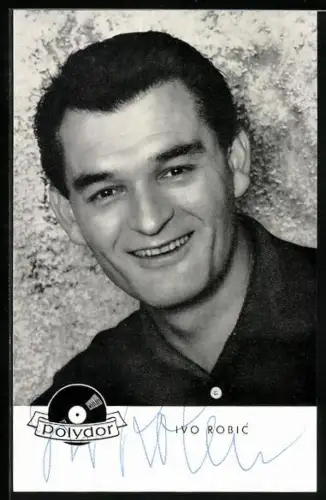 AK Musiker Porträt Ivo Robic, Autograph