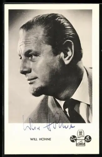 AK Musiker Will Höhne im Seitenportrait, Autograph