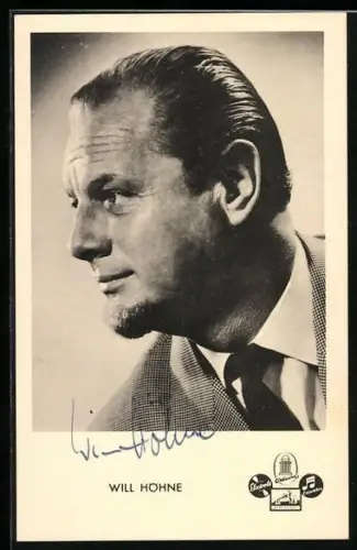 AK Musiker Will Höhne im Seitenprofil fotografiert, Autograph