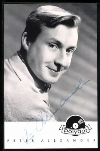 AK Musiker Peter Alexander schaut seitlich, Autograph
