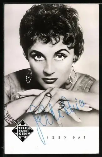 AK Musikerin Issy Pat mit verführerischem Blick, Musiker, Autograph