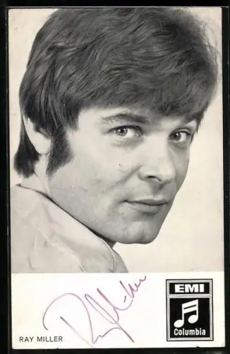 AK Musiker Ray Miller im Seitenblick portraitiert, Autograph