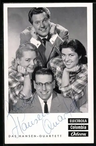 AK Musiker des Hansen-Quartetts lächeln in die Kamera, Autograph
