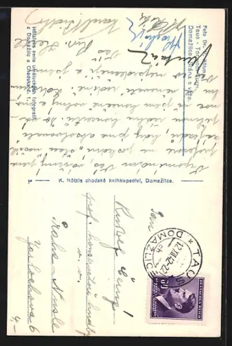 AK Taus, Tor des Turms aus der Vogelschau