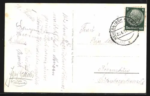 AK Neuern /Böhmerwald, Totalansicht mit Feldern