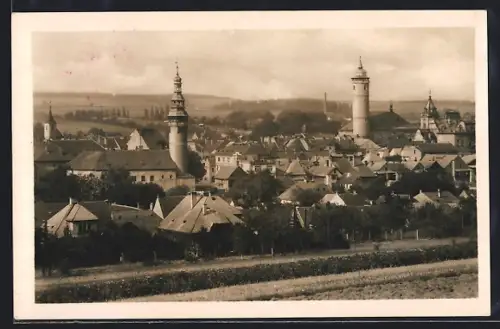 AK Domazlice /Sumava, Totalansicht mit Türmen