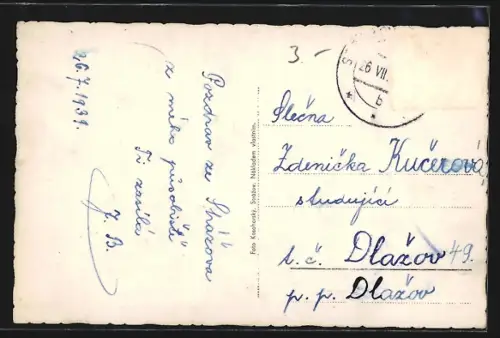 AK Strazov na Sumave, Ortsansicht aus der Ferne