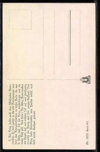 Künstler-AK Otto Kubel: Dornröschen 6: Der Prinz suchte nach dem schlafenden Dornröschen...