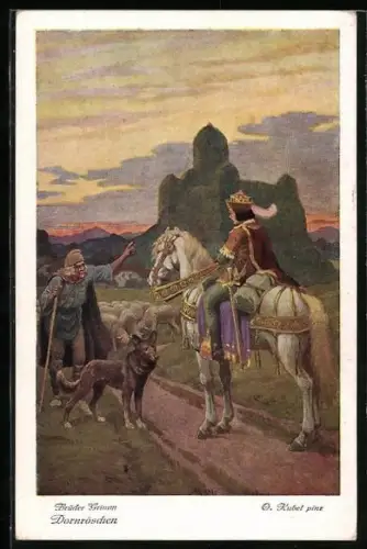 Künstler-AK Otto Kubel: Dornröschen