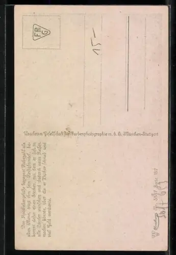 Künstler-AK Elssner: Rübezahl und der Apothergehilfe mit Feuerholz auf dem Rücken