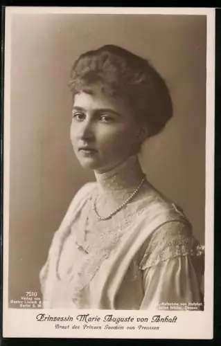 AK Portrait von Prinzessin Marie Auguste von Anhalt, Gemahlin von Prinz Joachim von Preussen