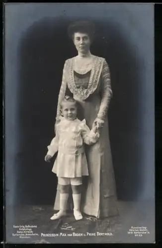 AK Prinzessin Max von Baden und Prinz Berthold