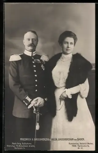 AK Grossherzog Friedrich II. und seine Gemahlin Hilda von Baden