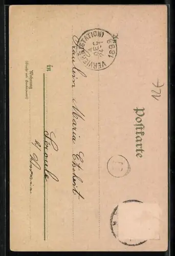 AK Märchen, Däumling folgt der Familie in den Wald