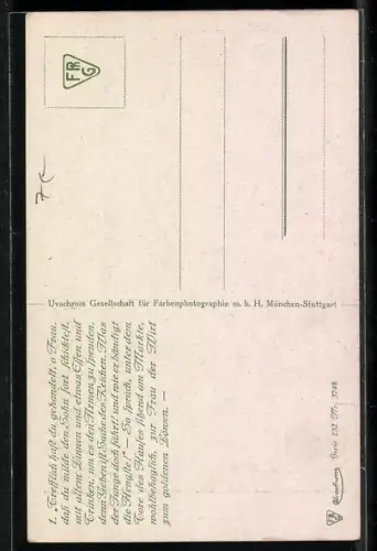 Künstler-AK F. Elssner: Wolfgang von Goethe, Hermann und Dorothea, Karte Nr. 1, Trefflich hast du gehandelt, oh Frau