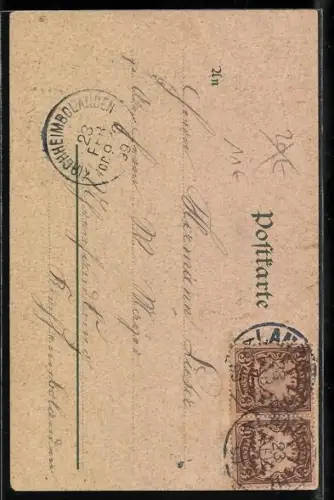 AK Ritter erhält von einer Germanischen Göttin ein Füllhorn