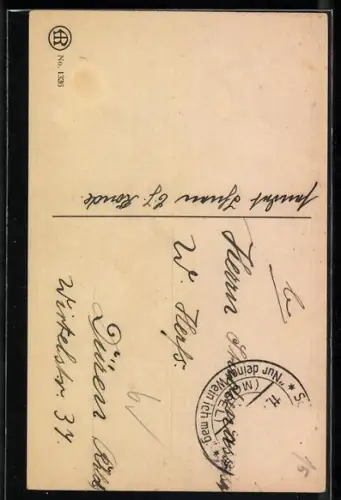 Künstler-AK R. Ulreich: Dackel beobachtet eine Schar Küken, Ostergruss