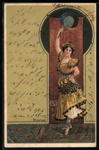 Künstler-AK Alfred Mailick: Tänzerin mit Fächer in der Hand