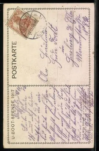 Künstler-AK Willy Stoewer: Auf dem Kommandoturm eines Unterseebootes