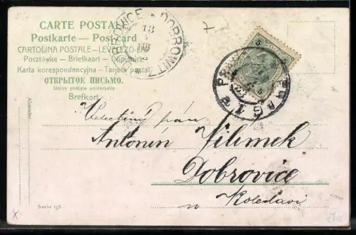 AK In der Ferienkolonie, Fotomontage