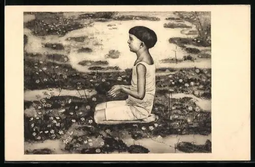 Künstler-AK Ferdinand Hodler: Zürich, Depositum d. Gottfr. Keller-Stiftung im Kunsthaus - Bild Studie zum Auserwählten