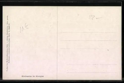 Künstler-AK H. Hoffmann: Kirchweihe in Kinzigtal