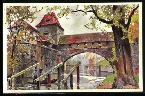 Künstler-AK Heinrich Kley: Nürnberg, Ortspartie mit Kasematten