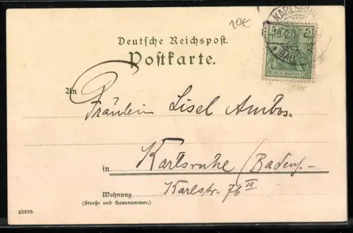 Künstler-AK Heinrich Kley: Karlsruhe, Parktor