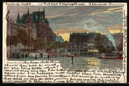 Künstler-AK Heinrich Kley: Hamburg-Neustadt, Jungfernstieg