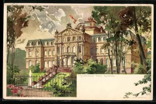 Künstler-AK Heinrich Kley: Karlsruhe, Erbgrossherz. Palais