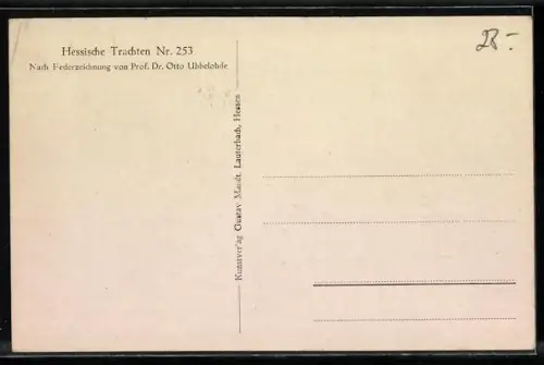 Künstler-AK Otto Ubbelohde: Bäuerinnen in hessischer Tracht am Wasserbrunnen