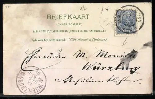 Lithographie Nijmegen, Raadhuis, Belvedere, Groote Markt