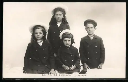 AK Portrait I Principi di Savoia als Kinder im Matrosenanzug