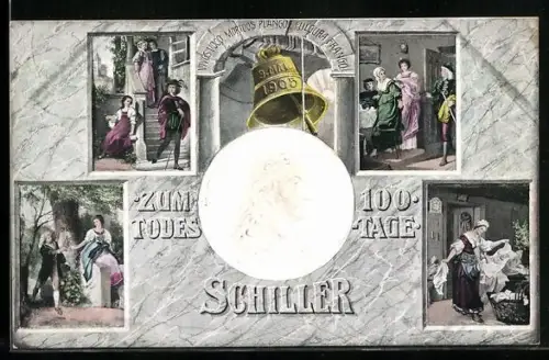 AK Zum 100. Todestage Schiller, 4 Abbildungen