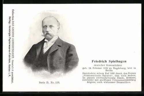 AK Friedrich Spielhagen, Romandichter