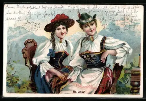 AK Junge Frauen in Schwarzwälder Tracht