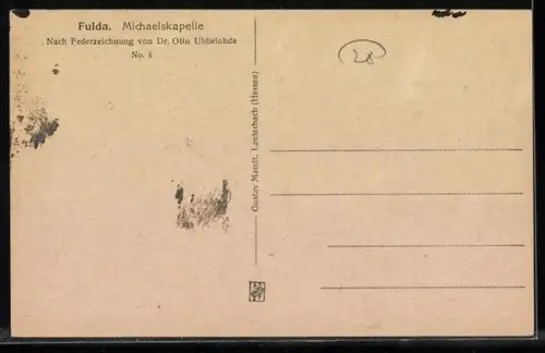 Künstler-AK Otto Ubbelohde: Fulda, Michaelskapelle