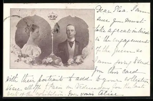 AK Das königliche Brautpaar der Niederlande