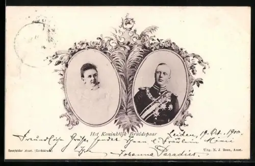 AK Das königliche Brautpaar der Niederlande im Porträt